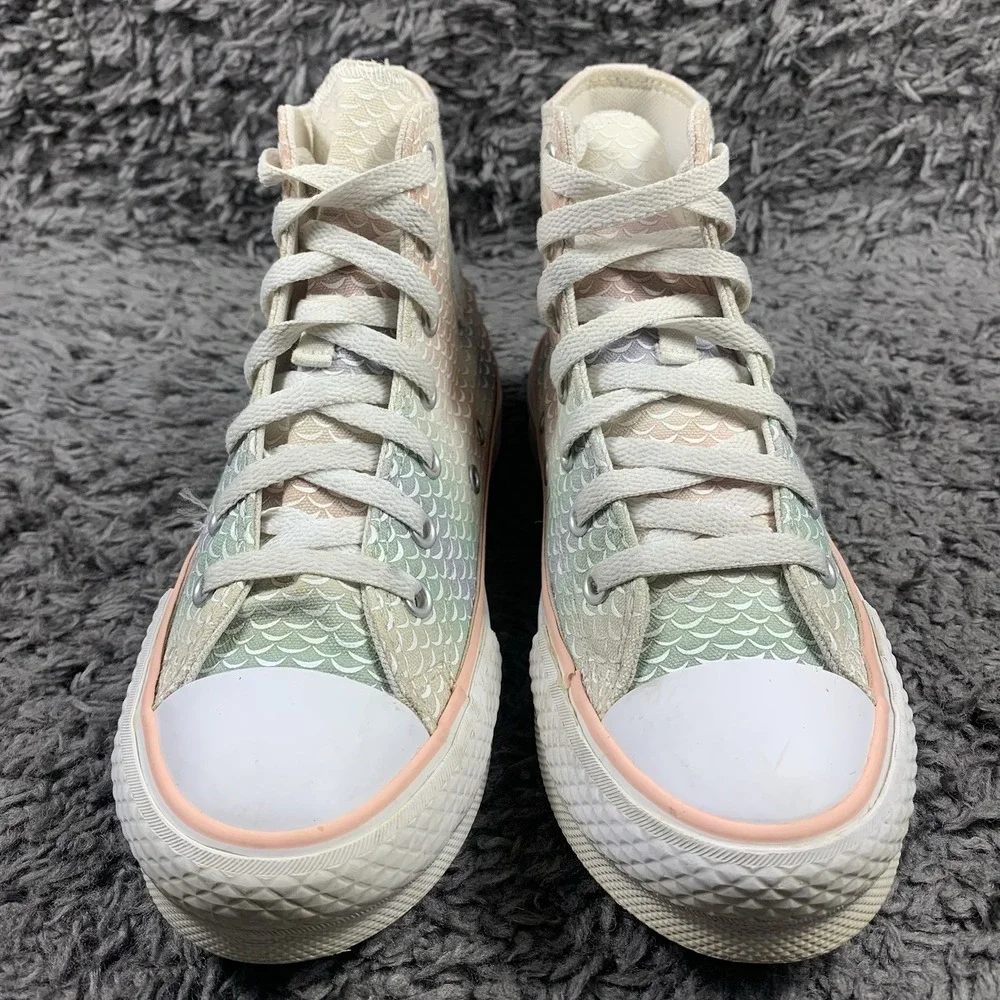 Converse Youth Size 3 Chuck Taylor Eva Lift Hi Top Sneakers 372752C Mermaid